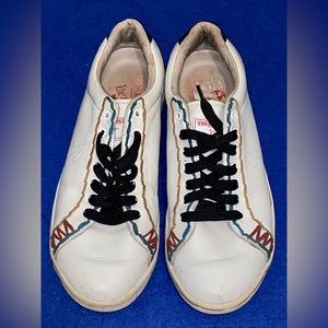 True Religion Jaden Mens Size 9.5 White Leather Low Top Sneakers Shoes RARE.